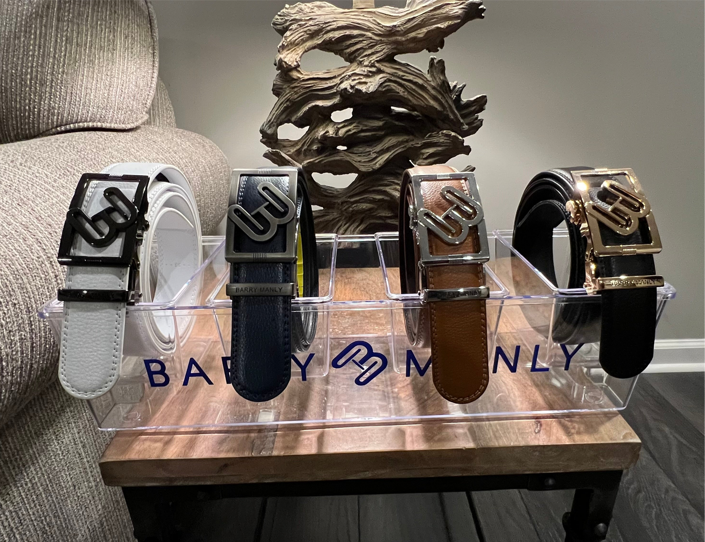Barry Manly Auto Locking Leather Belts