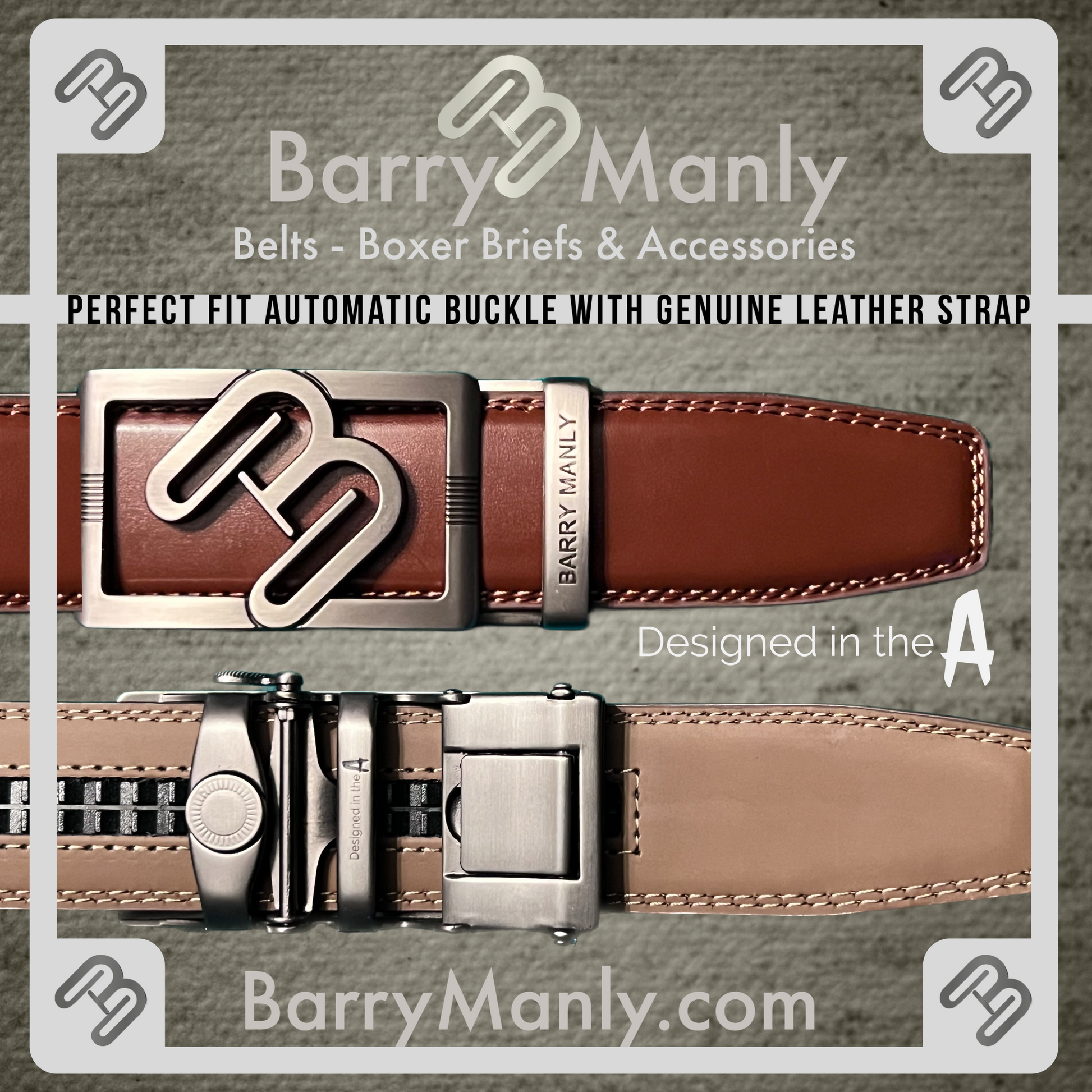 Dark Brown Belt with Shiny Nickel Bb Buckle