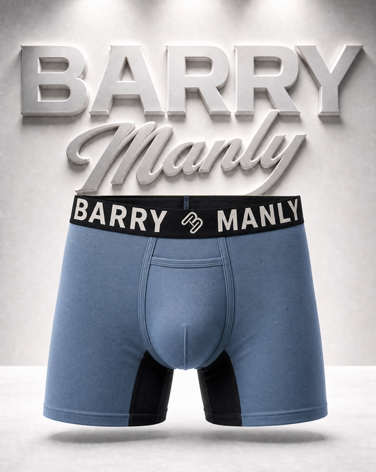 Barry Manly Blay Boxer Briefs - Blue Gray Edition
